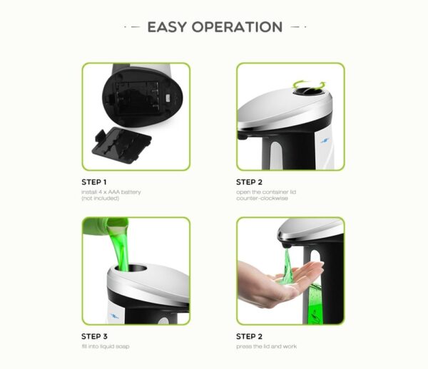 Automatic Liquid Soap Dispenser Smart Sensor Touchless 400Ml - Image 4